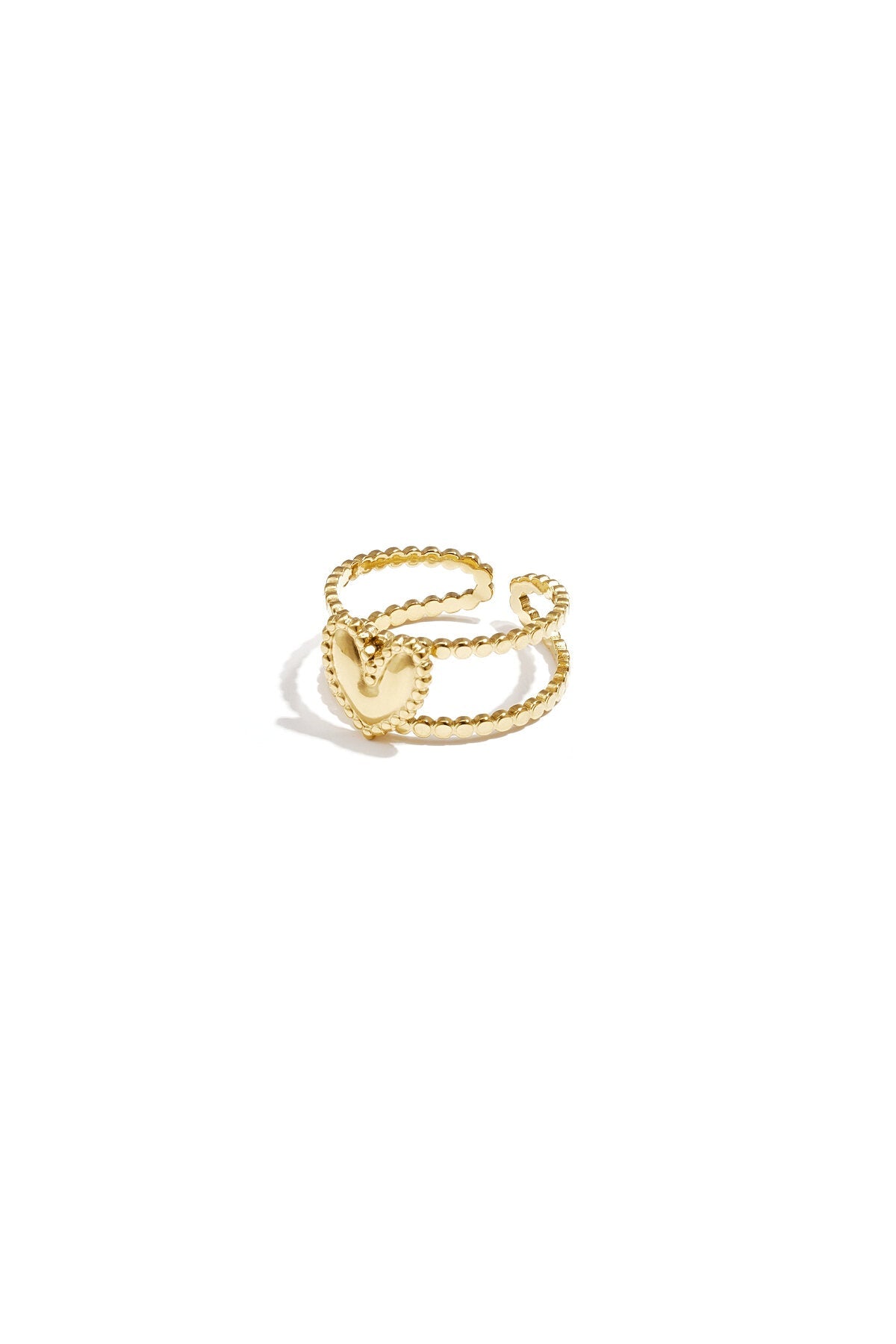 Elegante hartvormige statementring - Jewellery Fever