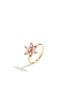 Elegante ring met roze bloemdetail - Jewellery Fever