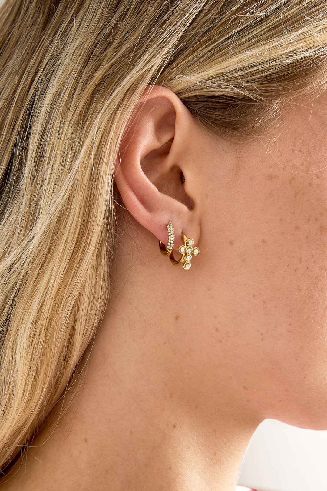 Elegante ringoorbellen met strasssteentjes, zilverkleurig