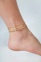 Enkelbandje met kleurige kraaltjes - Jewellery Fever
