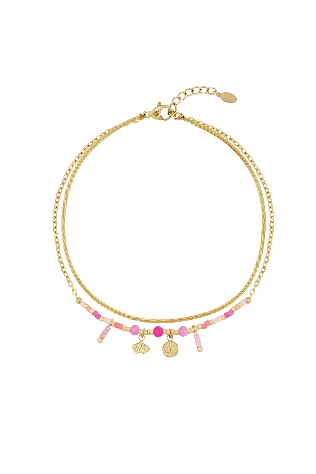 Enkelbandje met kleurige kraaltjes - Jewellery Fever