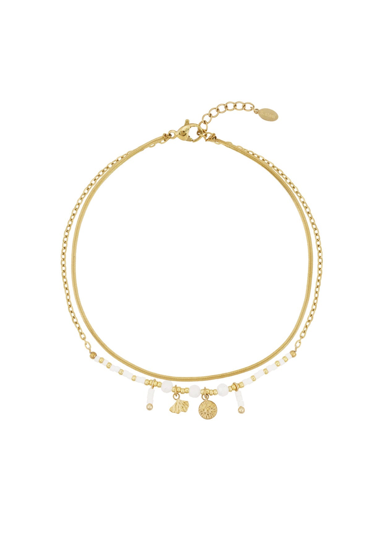 Enkelbandje met kleurige kraaltjes - Jewellery Fever