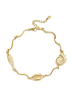 Enkelbandje met schelpjes en een visje - Jewellery Fever