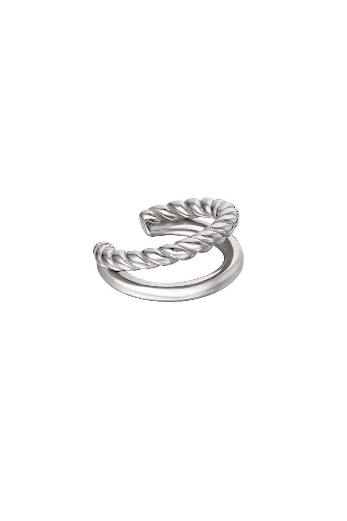 Gedraaide dubbele ear cuff - Jewellery Fever