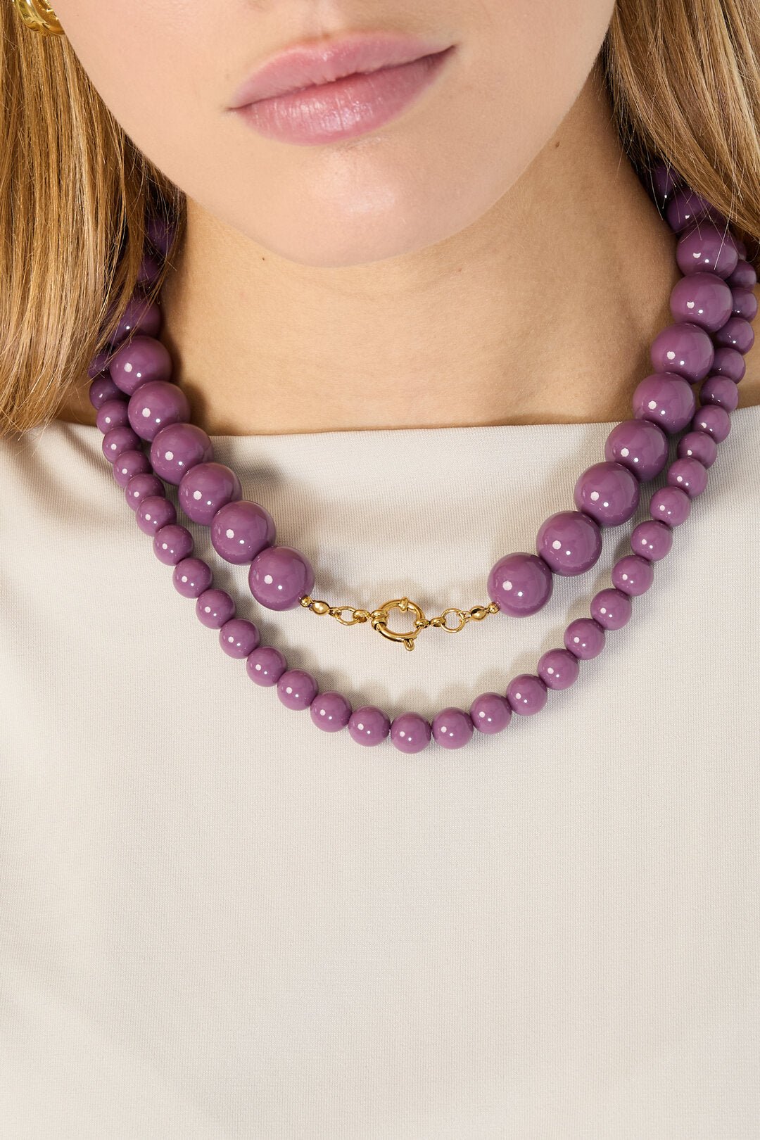 Gekleurde dunne kralen ketting - Jewellery Fever