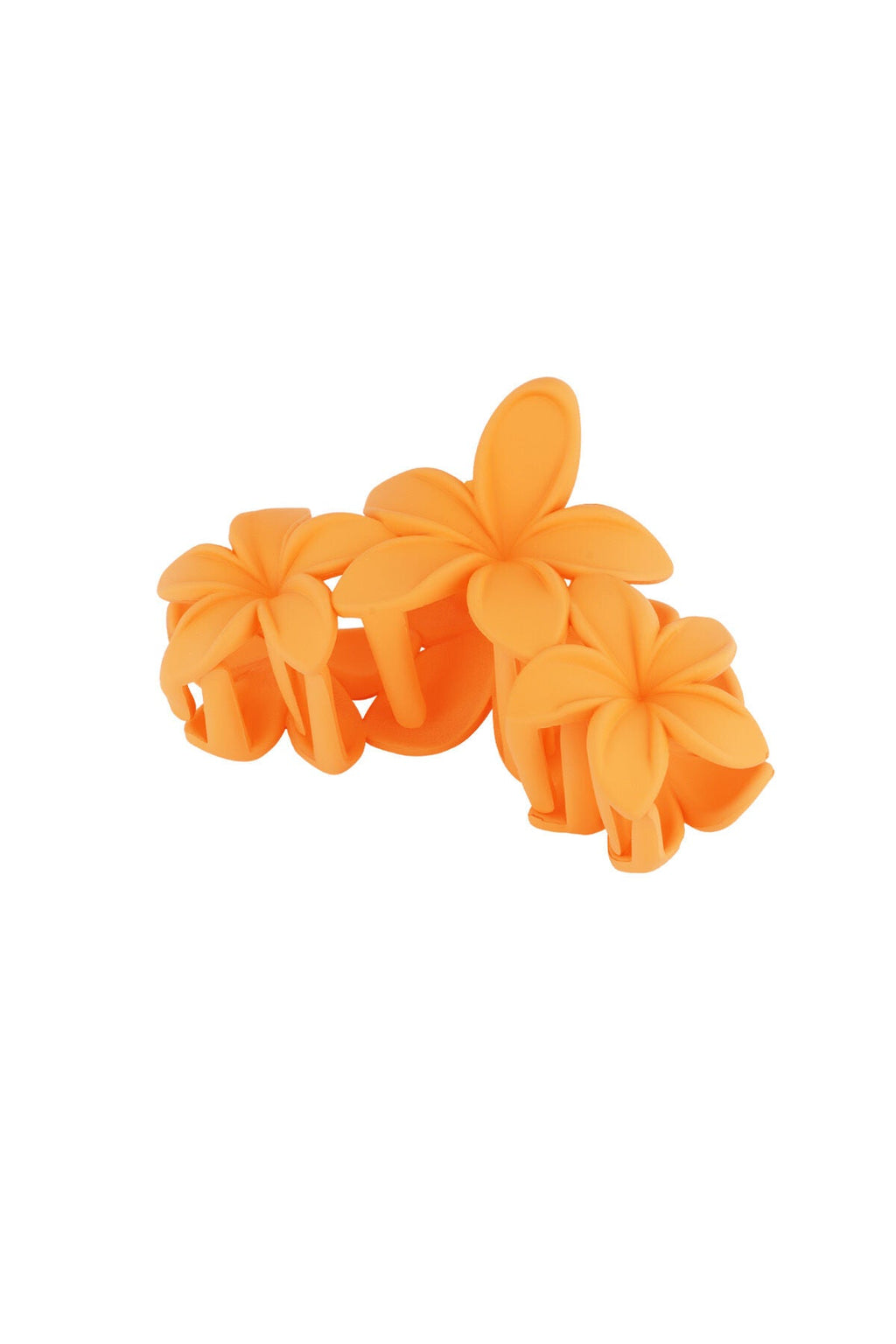 Vrolijke haarclip met drie bloemen, babyroze