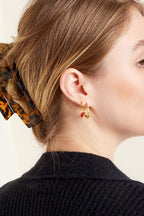Haarclip met panterprint, bruin