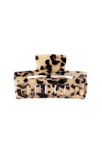 Stoere haarclip met panterprint, beige