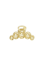 Vrolijke smiley haarclip met retro design, goudkleurig
