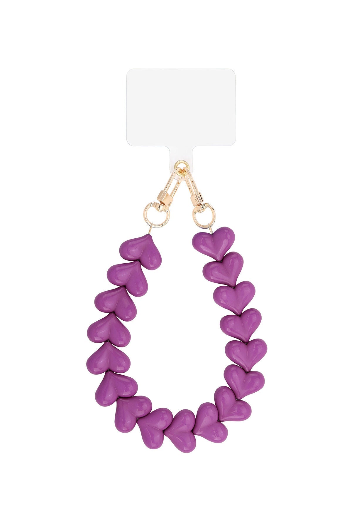 Romantisch telefoonkoord met hartjes - Jewellery Fever