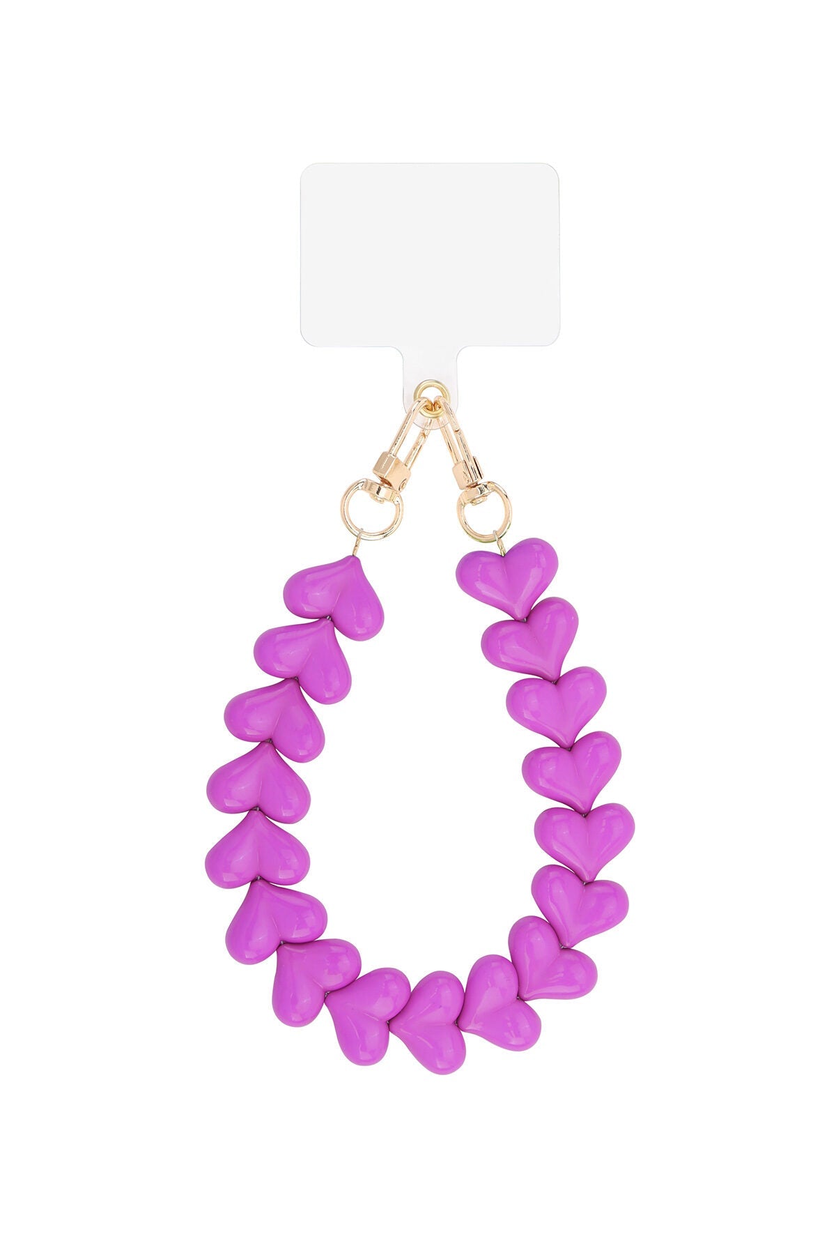 Romantisch telefoonkoord met hartjes - Jewellery Fever