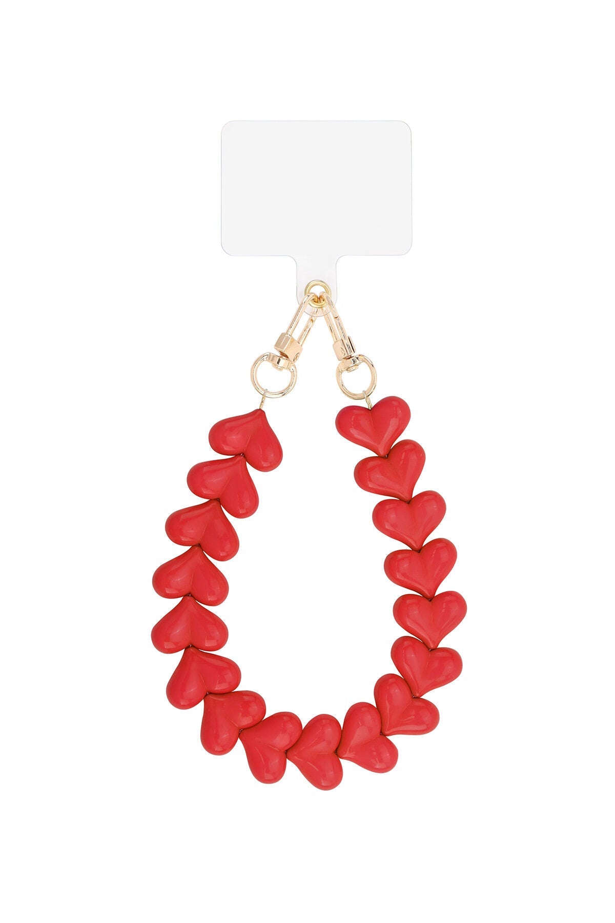 Romantisch telefoonkoord met hartjes - Jewellery Fever