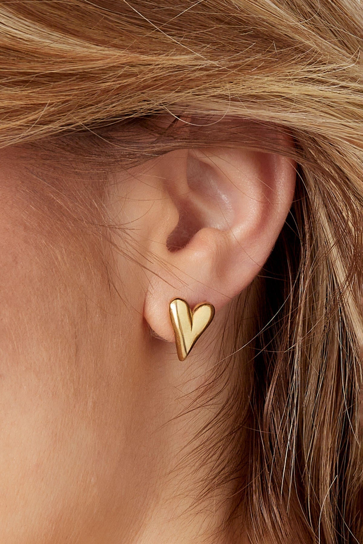 Minimalistische studs met hartjes - Jewellery Fever