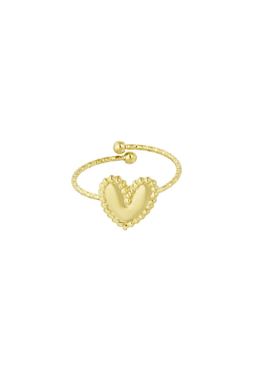 Statement ring met krachtig hartmotief, goudkleurig