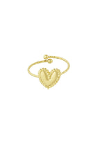 Statement ring met krachtig hartmotief, goudkleurig