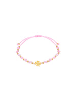 Klavertjevier touw armband met steentjes - Jewellery Fever