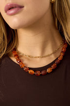 Kralen ketting, chocoladekleur