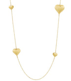Lange dichte hartjes ketting - Jewellery Fever