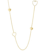 Lange open en dichte hart ketting - Jewellery Fever
