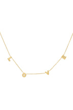 Letterketting met woord liefde, goudkleurig