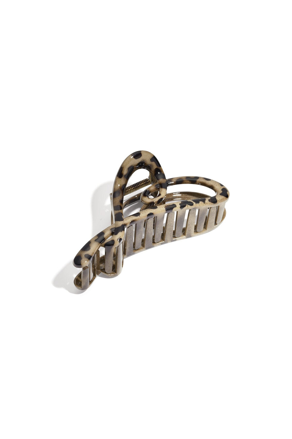 Luipaard harten haarclip, koffiebruin