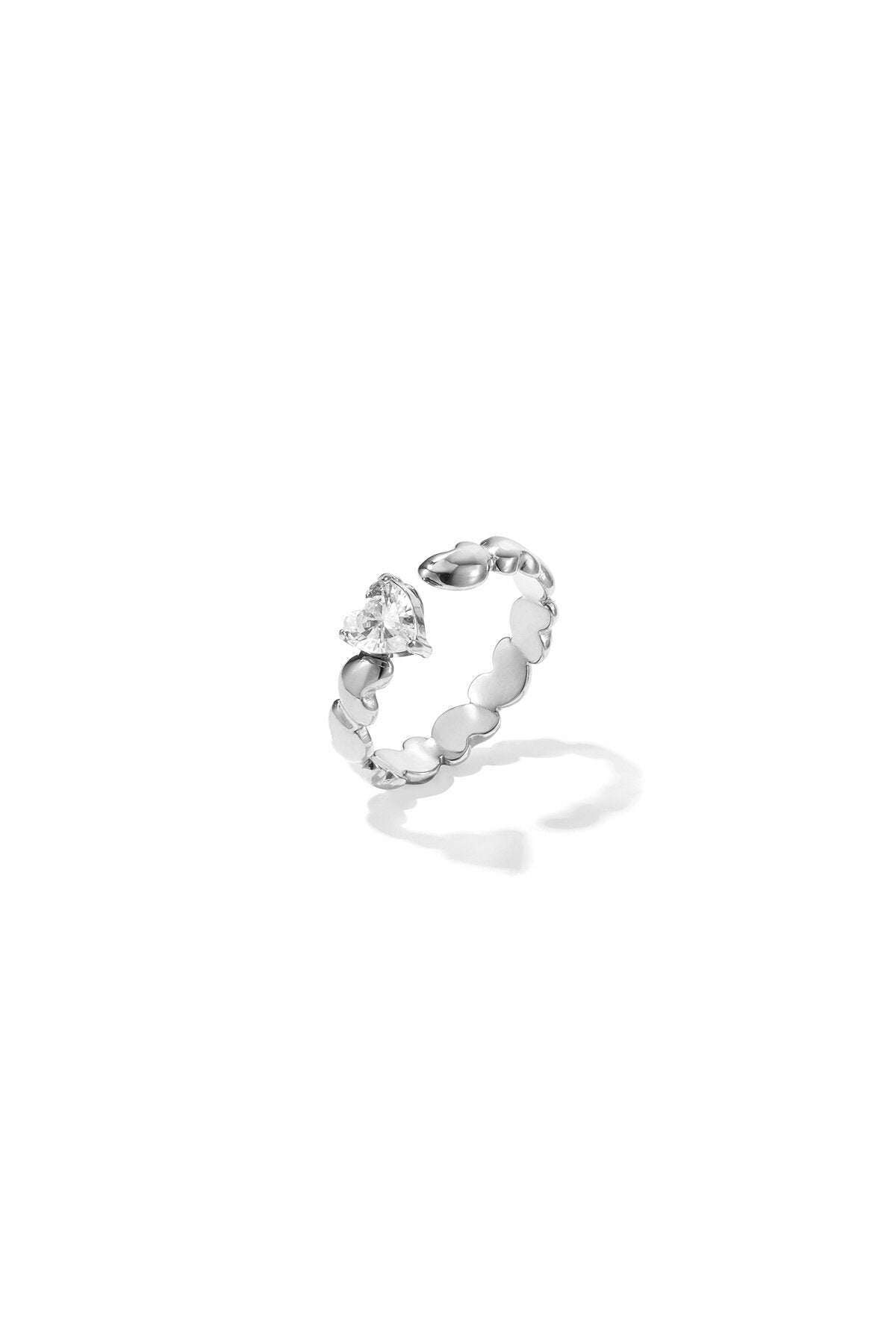 Minimalistische hartring - Jewellery Fever