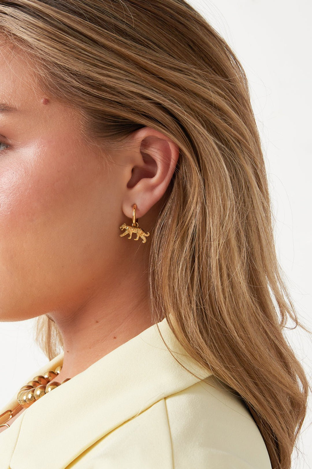 Oorbellen met elegant panterhanger - Jewellery Fever