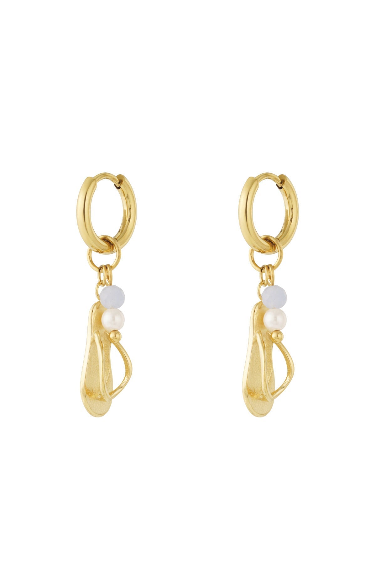 Oorbellen met slippers en kraaltjes - Jewellery Fever