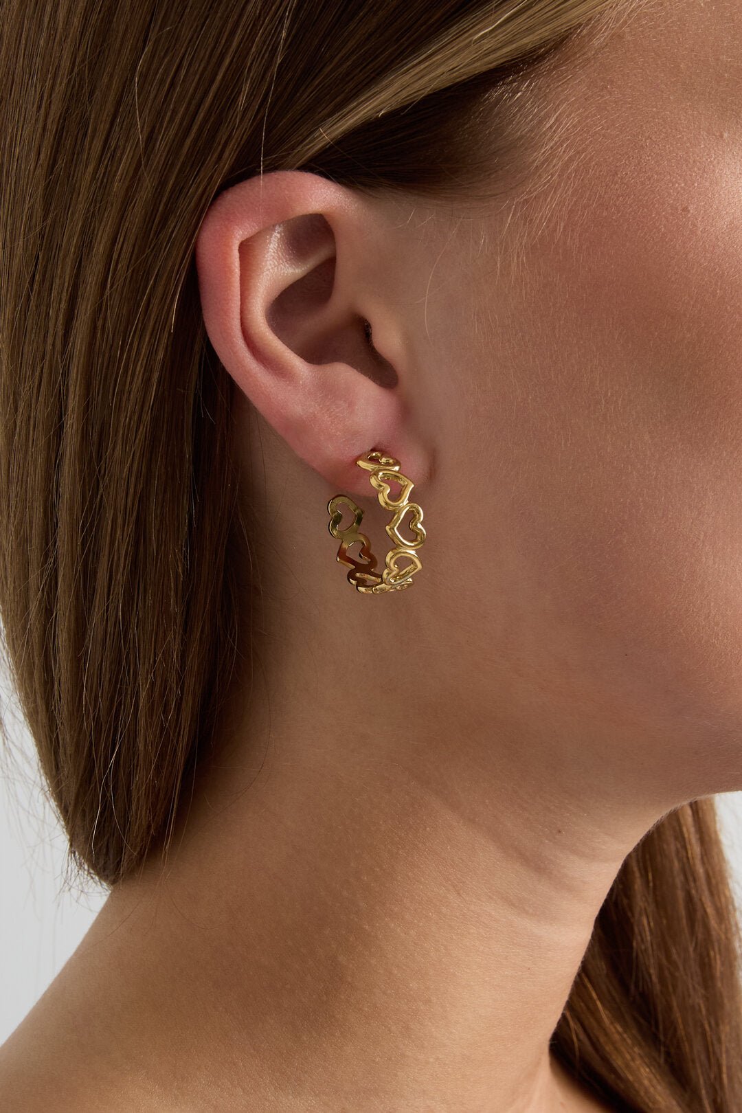 Open heart hoops - Jewellery Fever