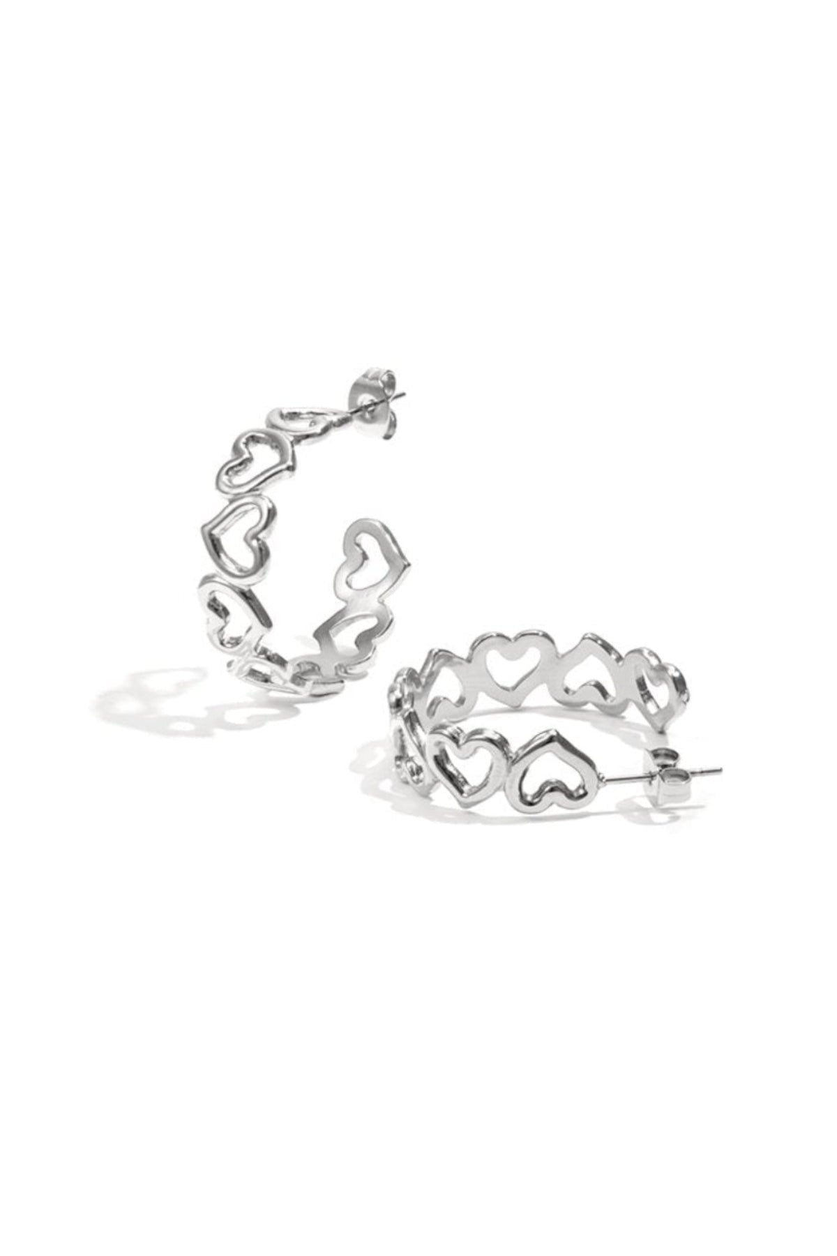Open heart hoops - Jewellery Fever