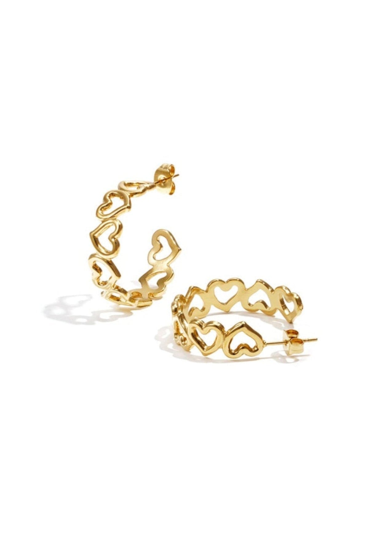 Open heart hoops - Jewellery Fever