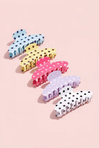 Stippen haarclip groot, geel