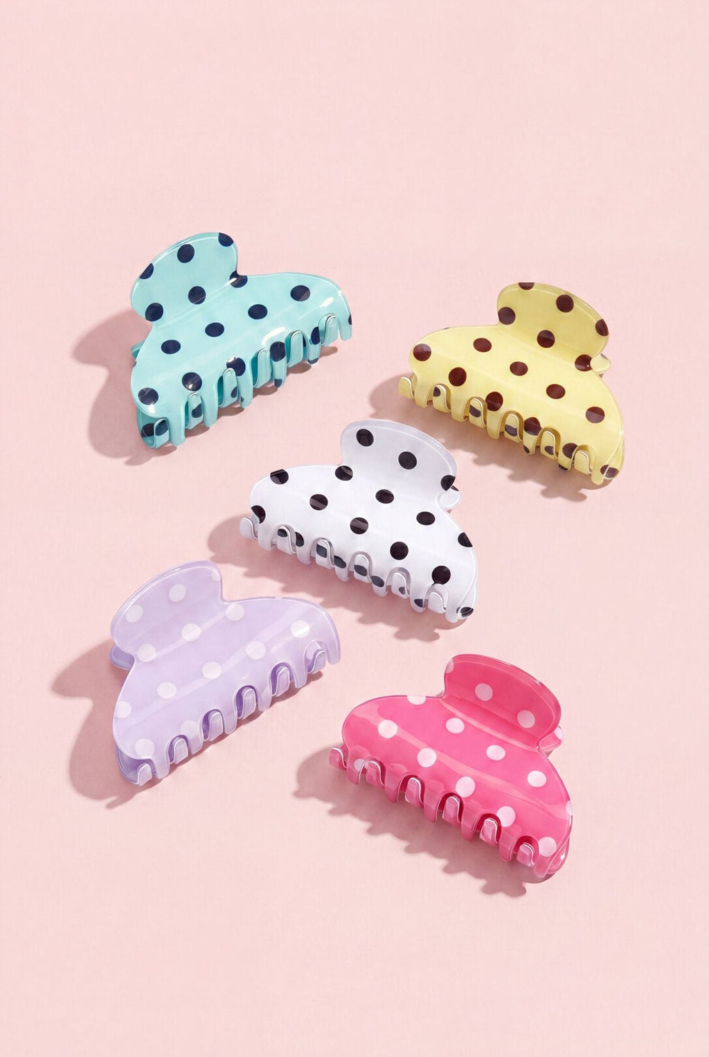 Stippen haarclip klein, geel