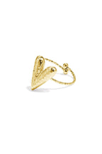 Ring met hart van gehamerde structuur - Jewellery Fever