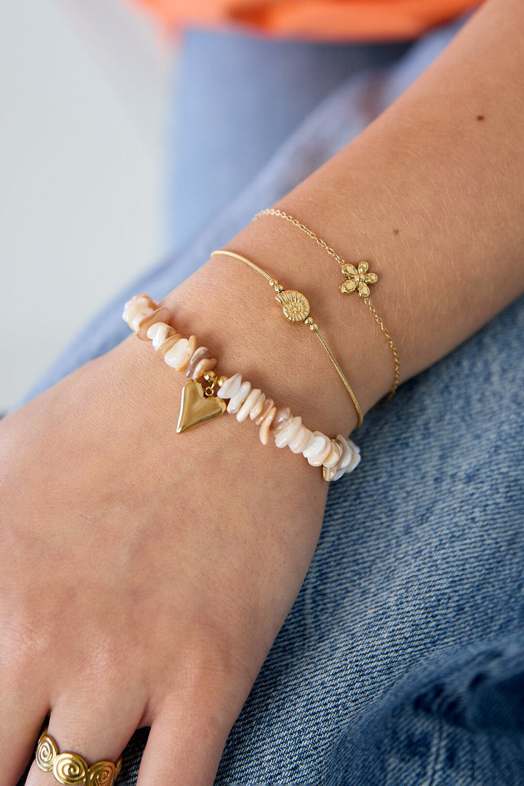 Schelpjes armbandje, zilverkleurig