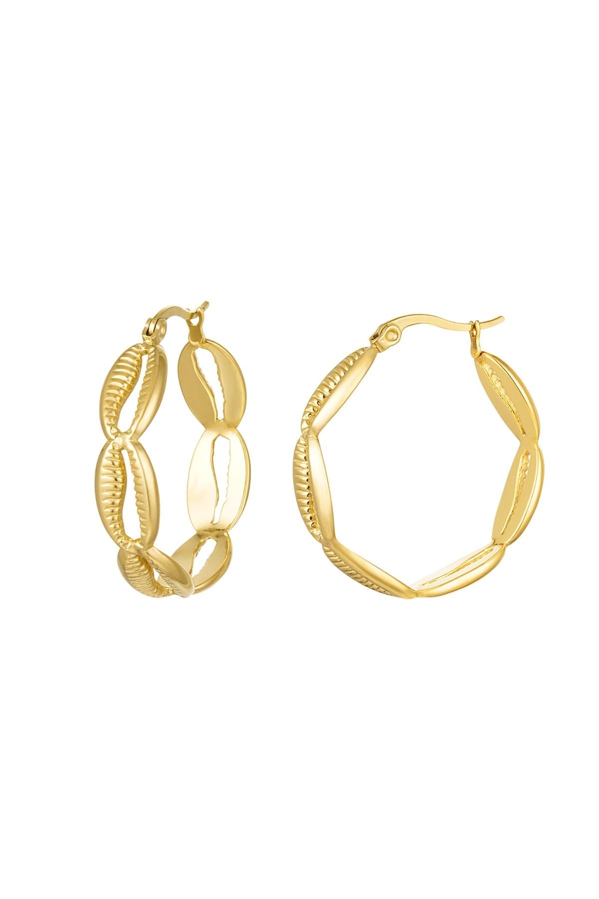 Elegante schelpjes oorbellen, goudkleurig
