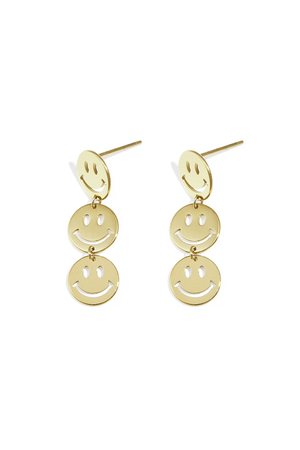 Speelse smiley oorbellen, goudkleurig
