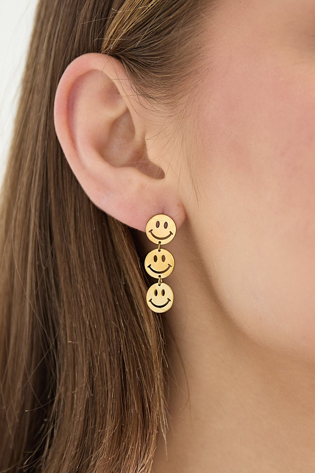 Smiley oorbellen - Jewellery Fever