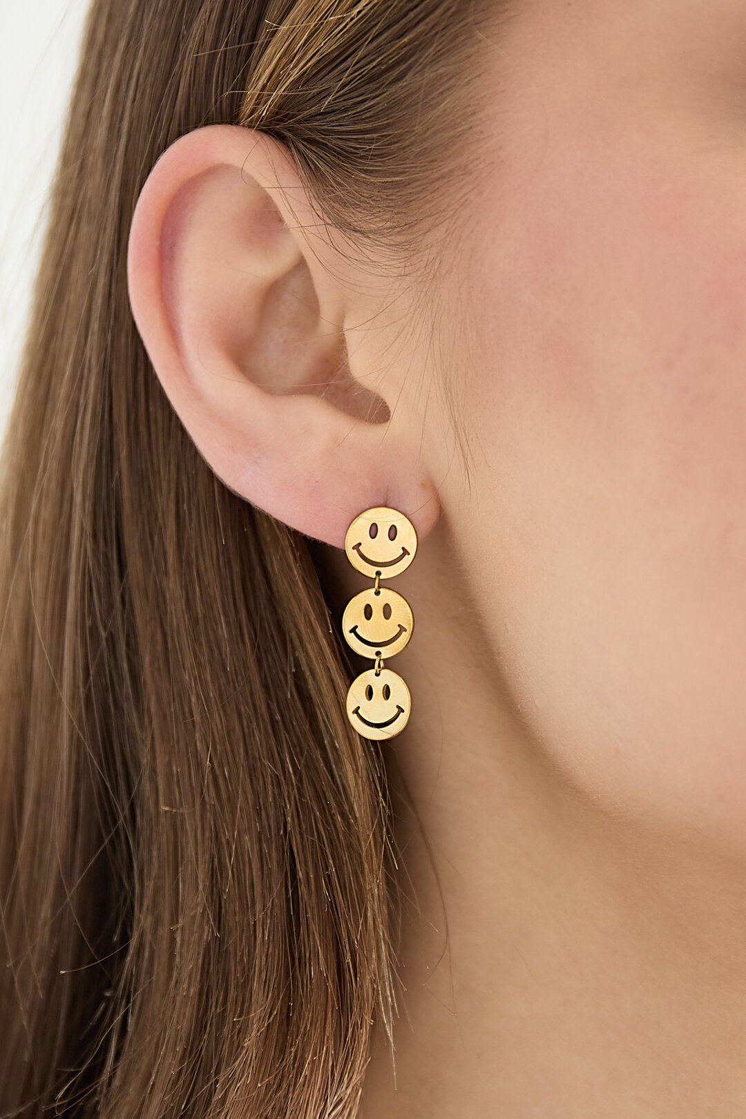 Smiley oorbellen - Jewellery Fever