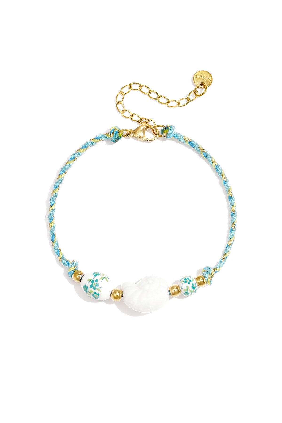 Speelse schelparmband met kralen in drie kleuren - Jewellery Fever