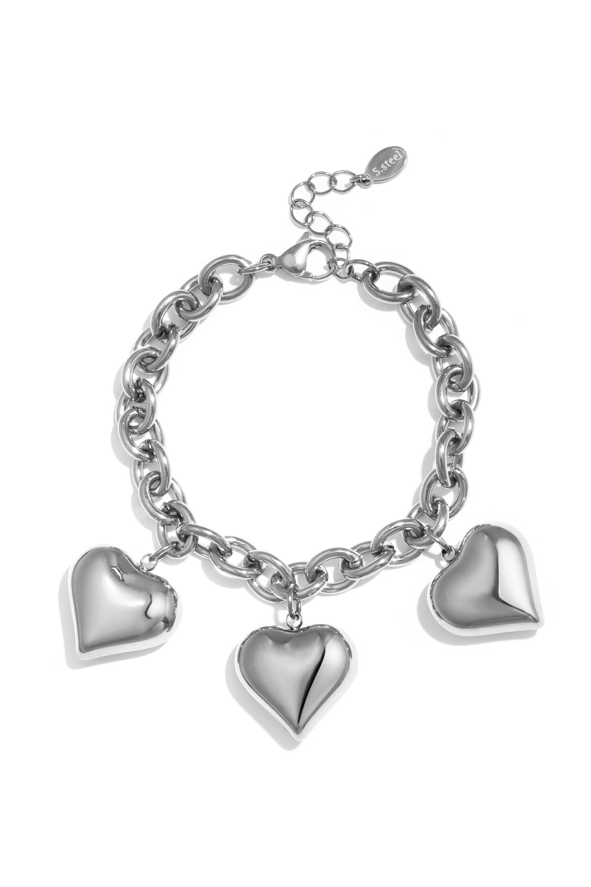 Statement armband met hartjes, detailfoto