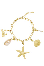 Statement armband met zeester en schelpbedels - Jewellery Fever