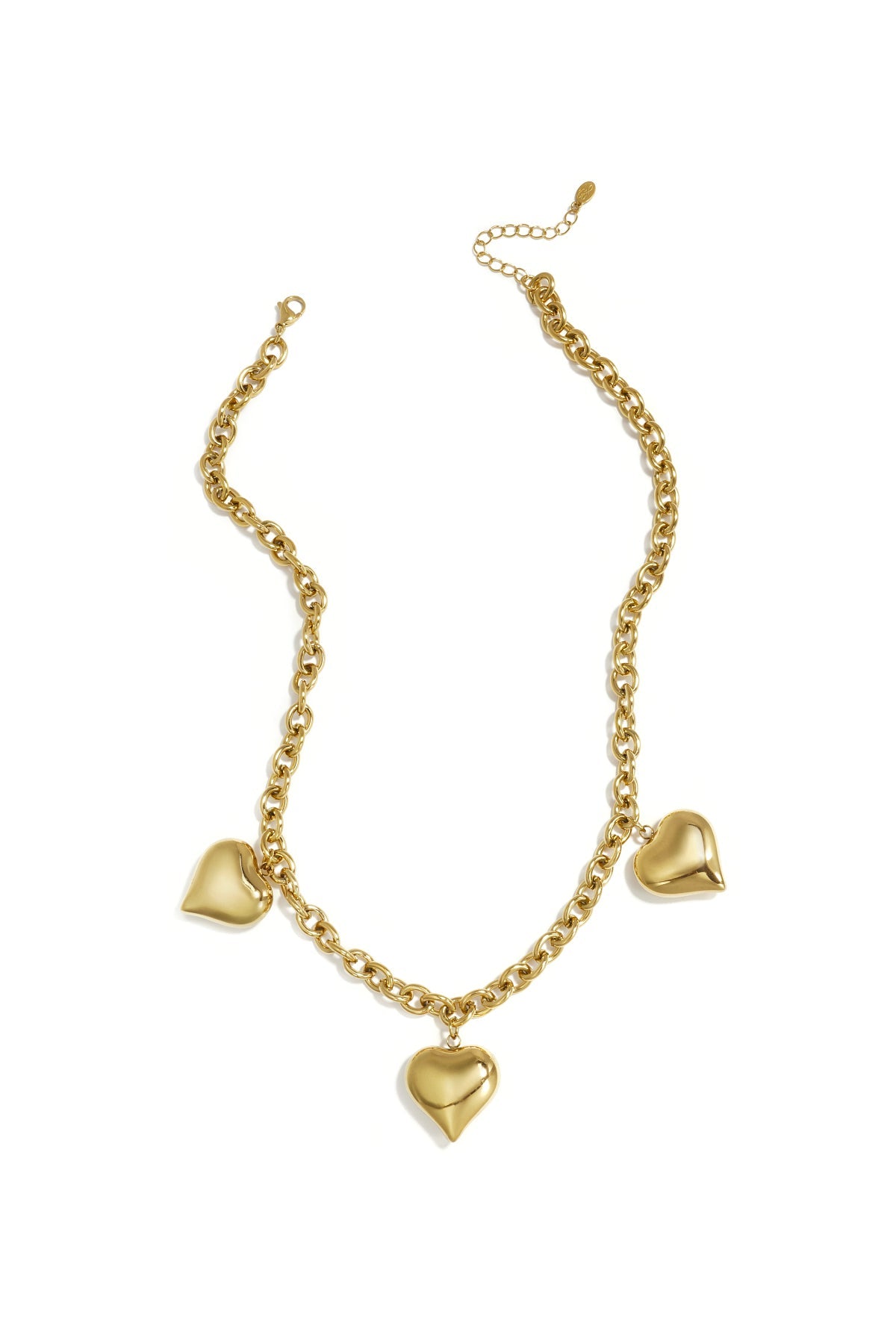 Statement hartjesketting, goudkleurig