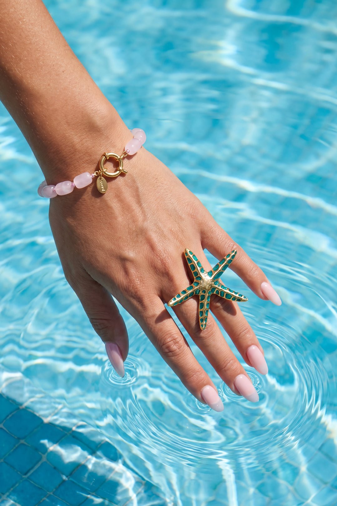 Statement ring met groene zeester - Jewellery Fever