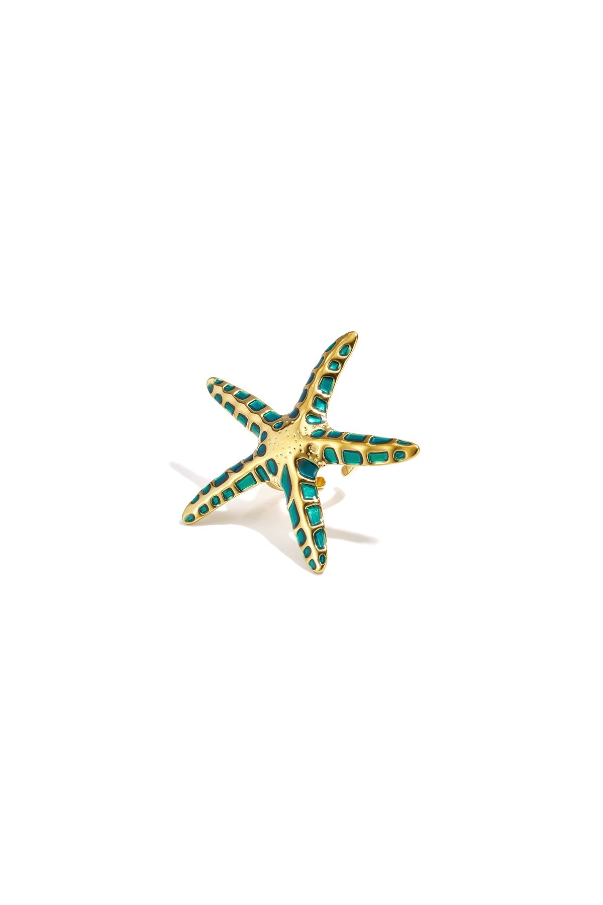 Statement ring met groene zeester - Jewellery Fever