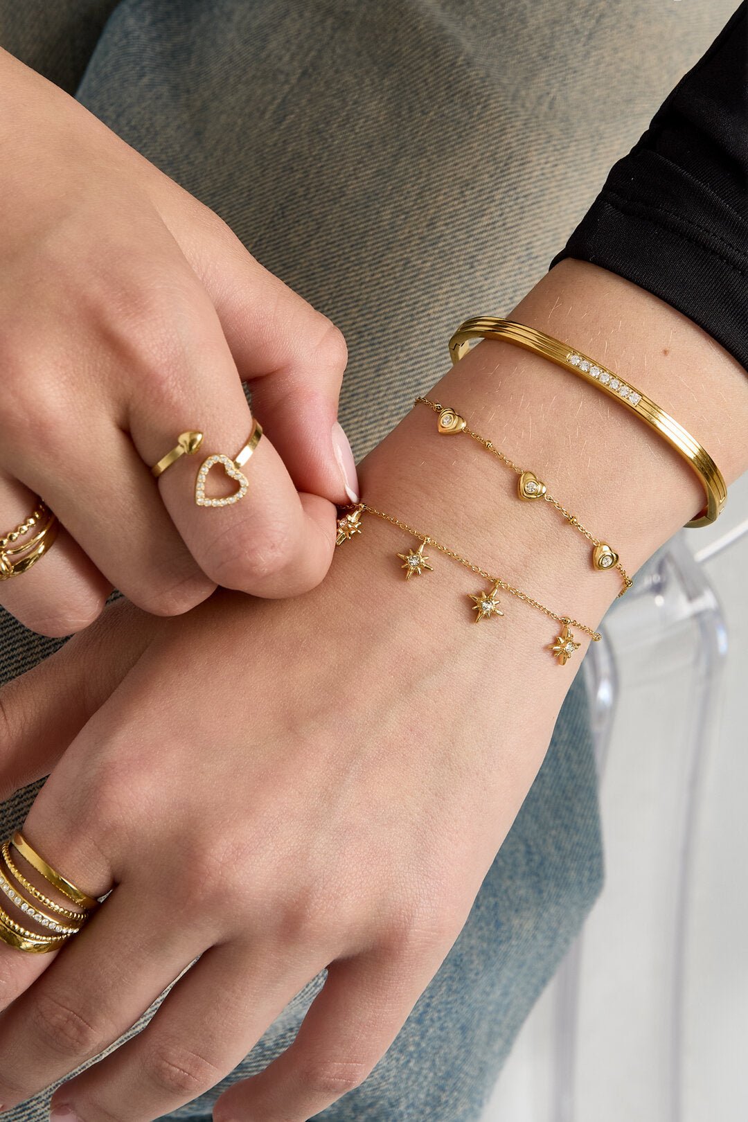 Sterretjes bedelarmband, detailfoto