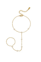 Handketting met sprankelende strass details, goudkleurig