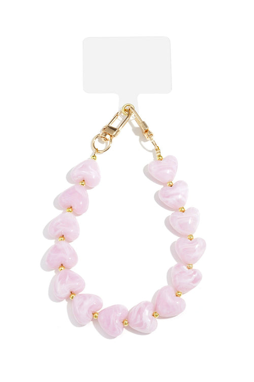 Casual telefoonkoord met hartjes - Jewellery Fever