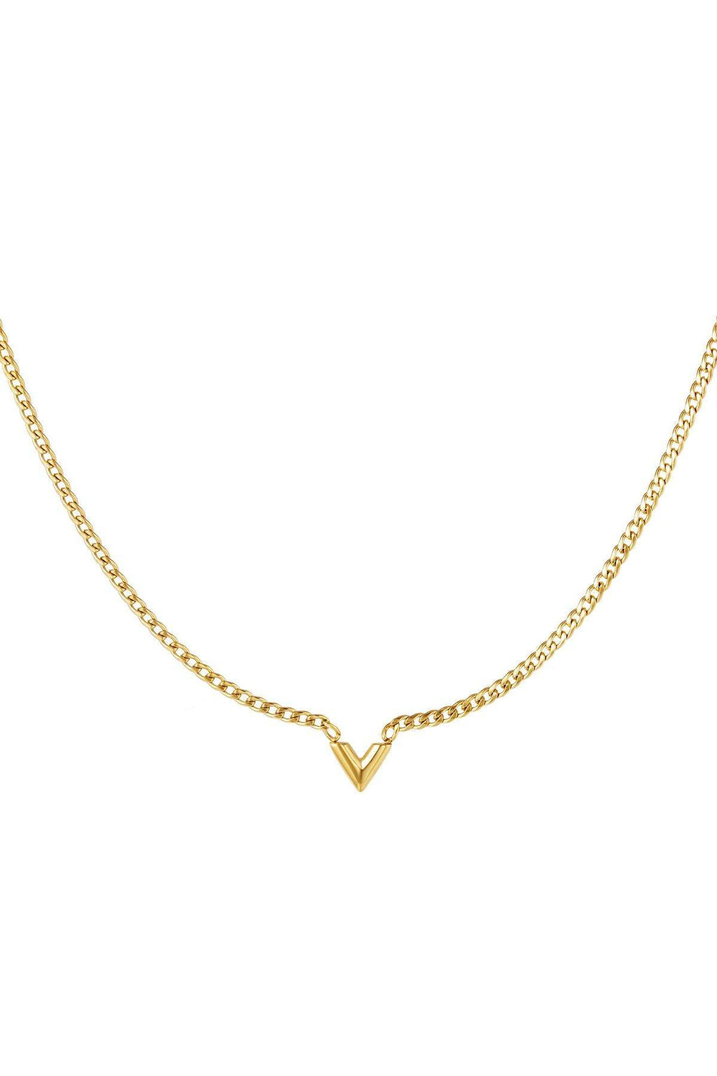 Minimalistische V-vormige ketting, goudkleurig