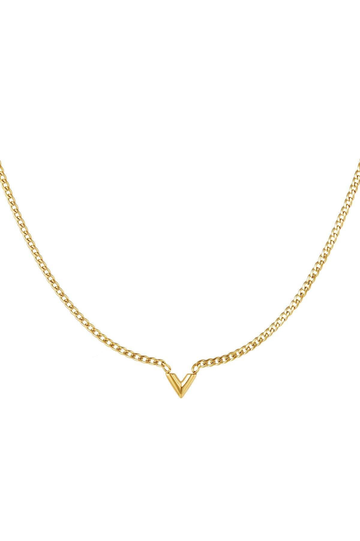 Minimalistische V-vormige ketting, goudkleurig